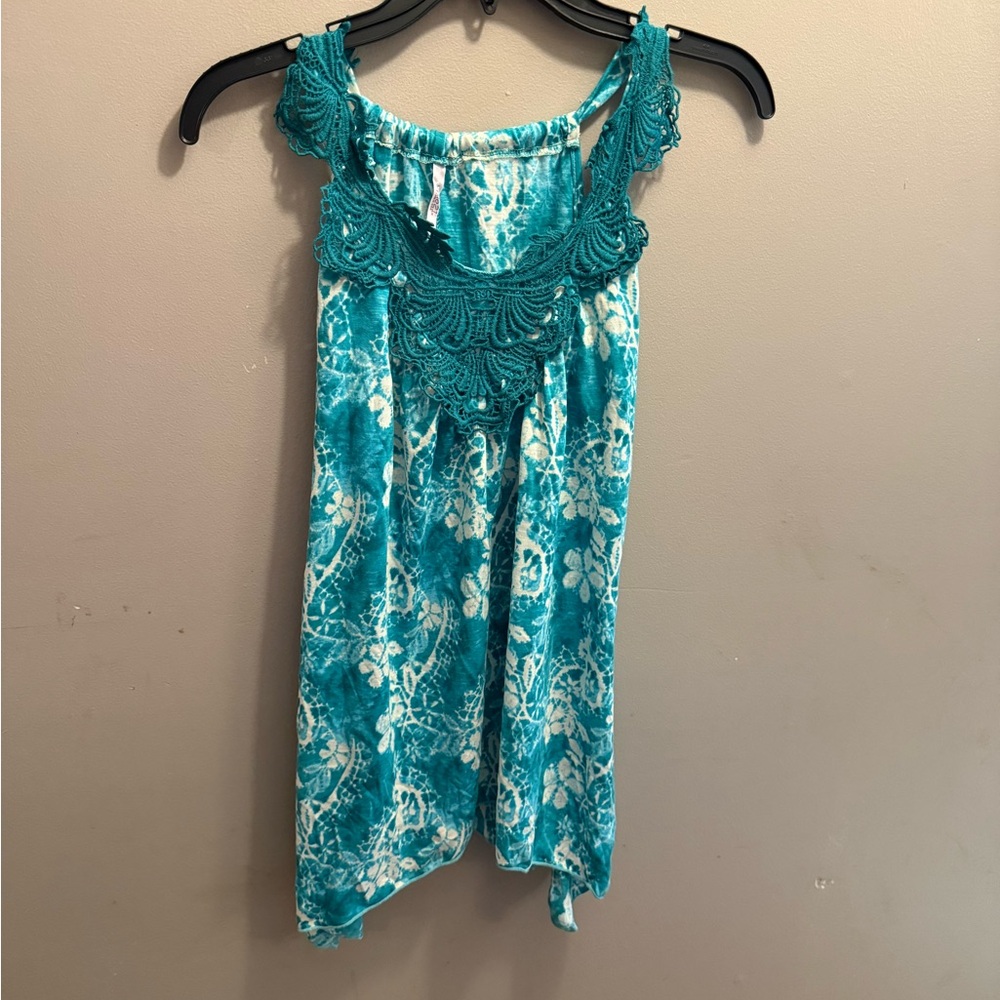 Rue21 Turquoise Lace Accent Blouse